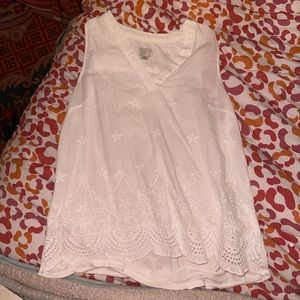 White, beachy, vneck shirt